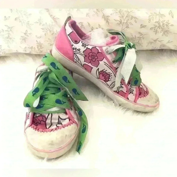 Skechers pink white ballerina spinning twirling shoes girl youth size 1.5 - Picture 3 of 9